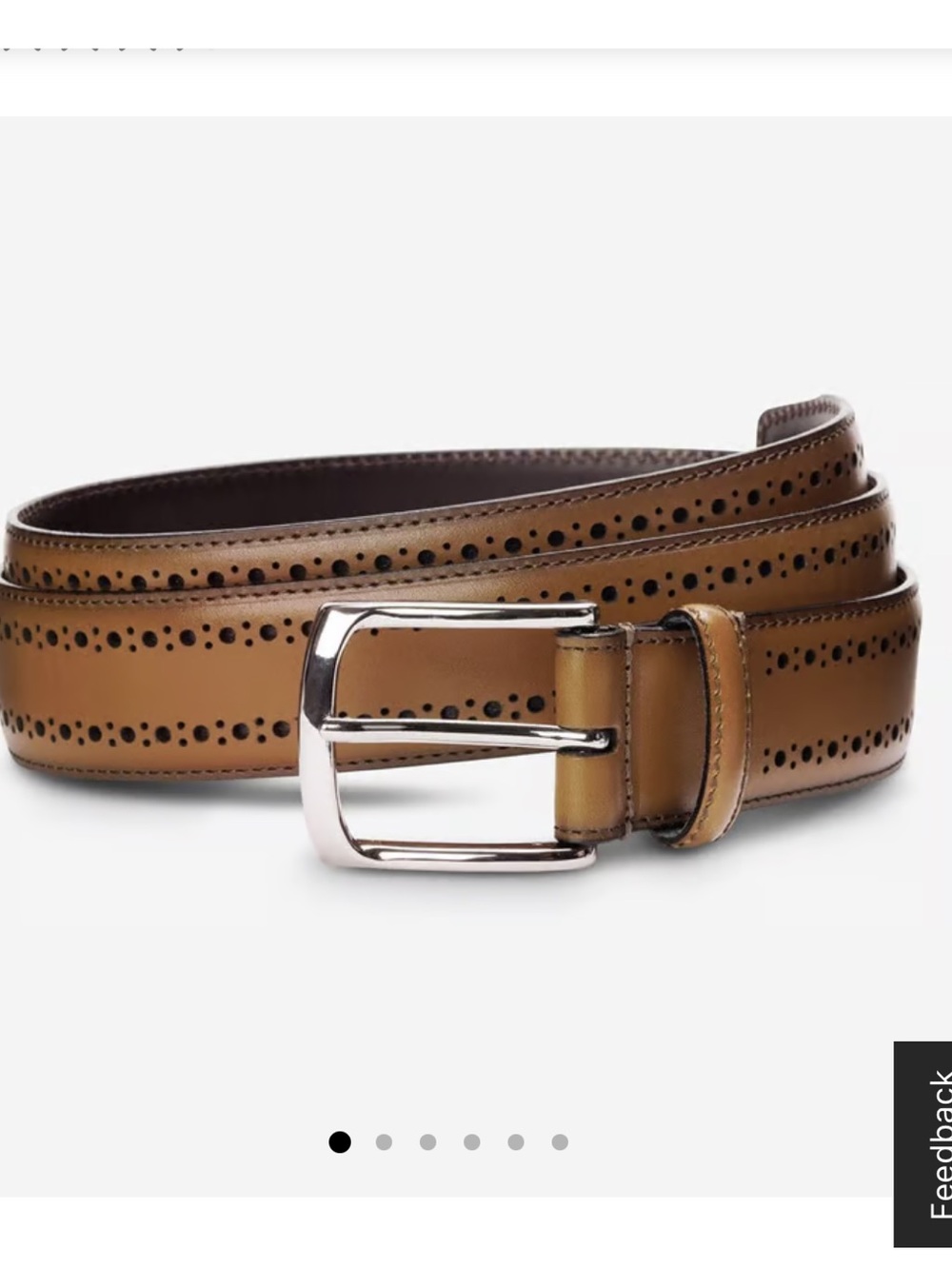 Allen Edmonds Men's Perforated Leather Dress Belt - Tan
